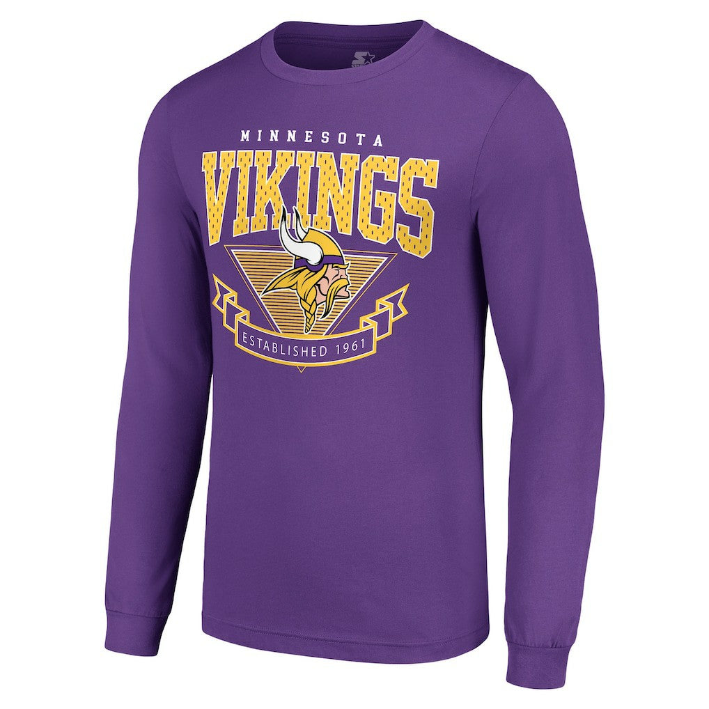 Minnesota Vikings Starter '80s Inspired Team Logo Long Sleeve T-Shirt - Purple - NFL