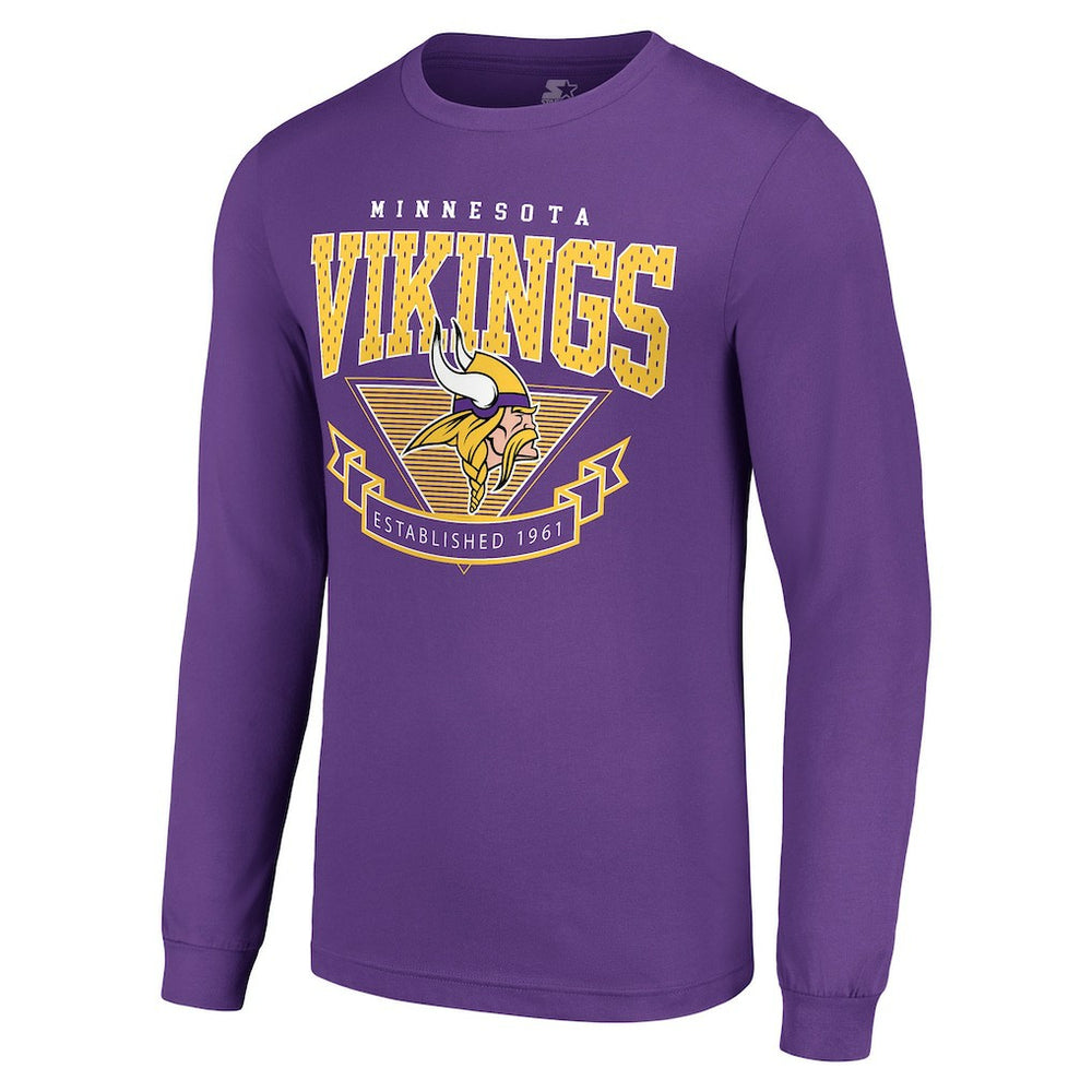 Minnesota Vikings Starter '80s Inspired Team Logo Long Sleeve T-Shirt - Purple - NFL