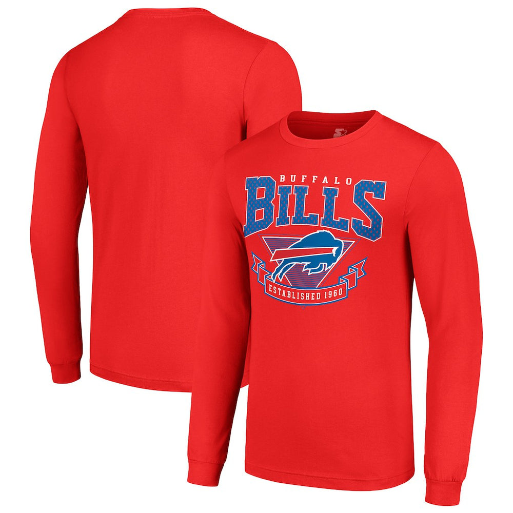 Buffalo Bills Starter '80s Inspired Team Logo Long Sleeve T-Shirt - Red - NFL