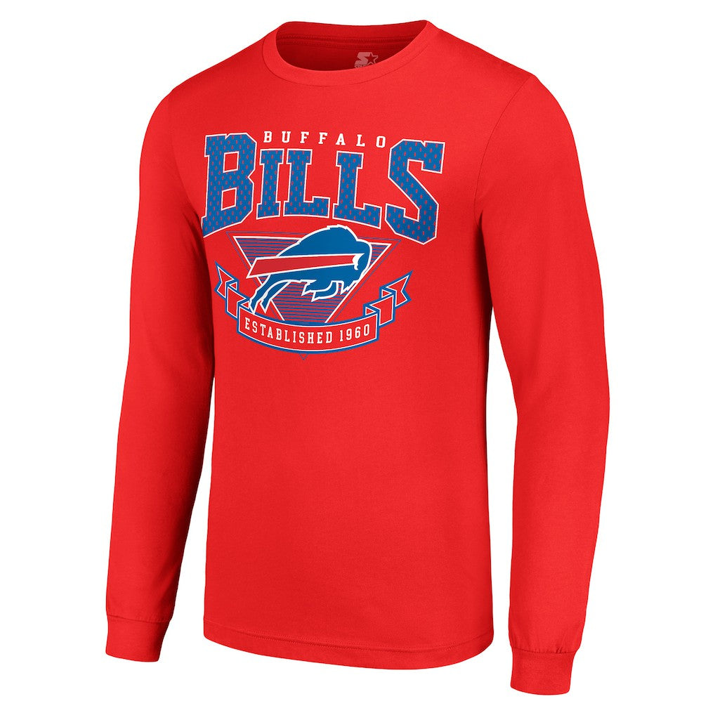Buffalo Bills Starter '80s Inspired Team Logo Long Sleeve T-Shirt - Red - NFL