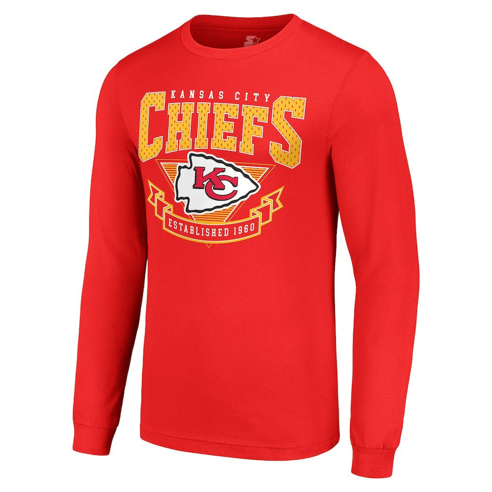 Kansas City Chiefs Starter '80s Inspired Team Logo Long Sleeve T-Shirt - Red - NFL