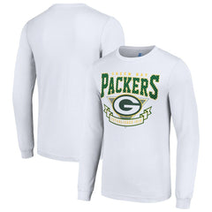 Green Bay Packers Starter '80s Inspired Team Logo Long Sleeve T-Shirt - White - NFL
