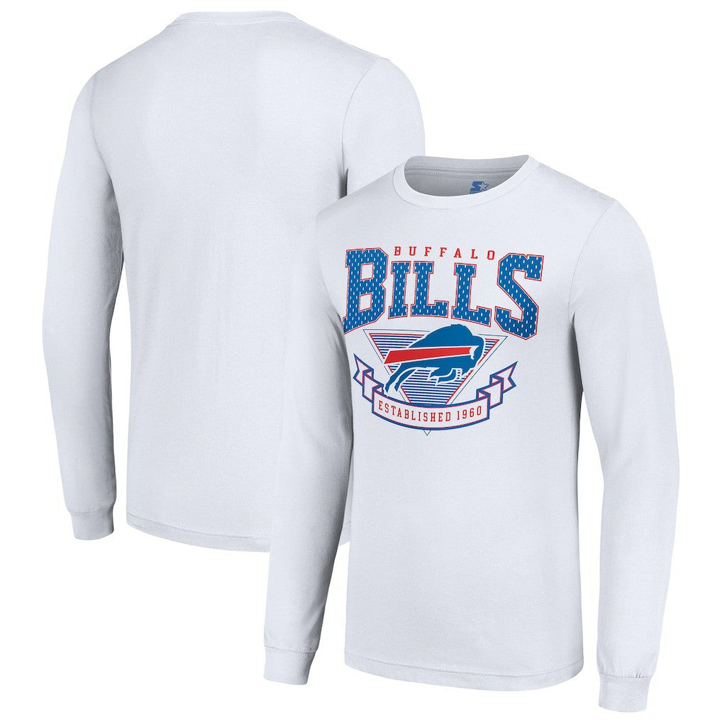 Buffalo Bills Starter '80s Inspired Team Logo Long Sleeve T-Shirt - White - NFL