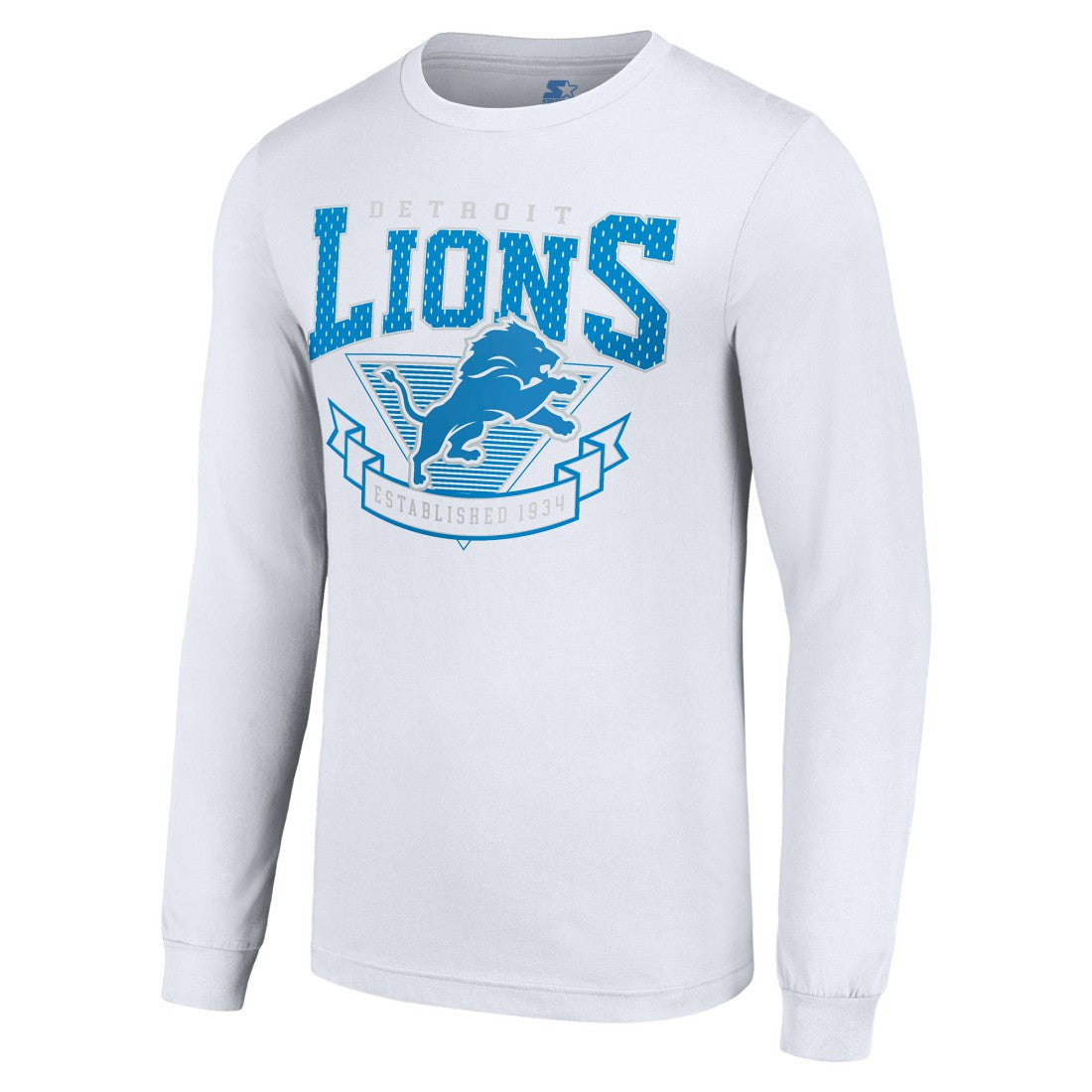 Detroit Lions Starter '80s Inspired Team Logo Long Sleeve T-Shirt - White - NFL