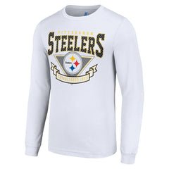 Pittsburgh Steelers Starter '80s Inspired Team Logo Long Sleeve T-Shirt - White - NFL