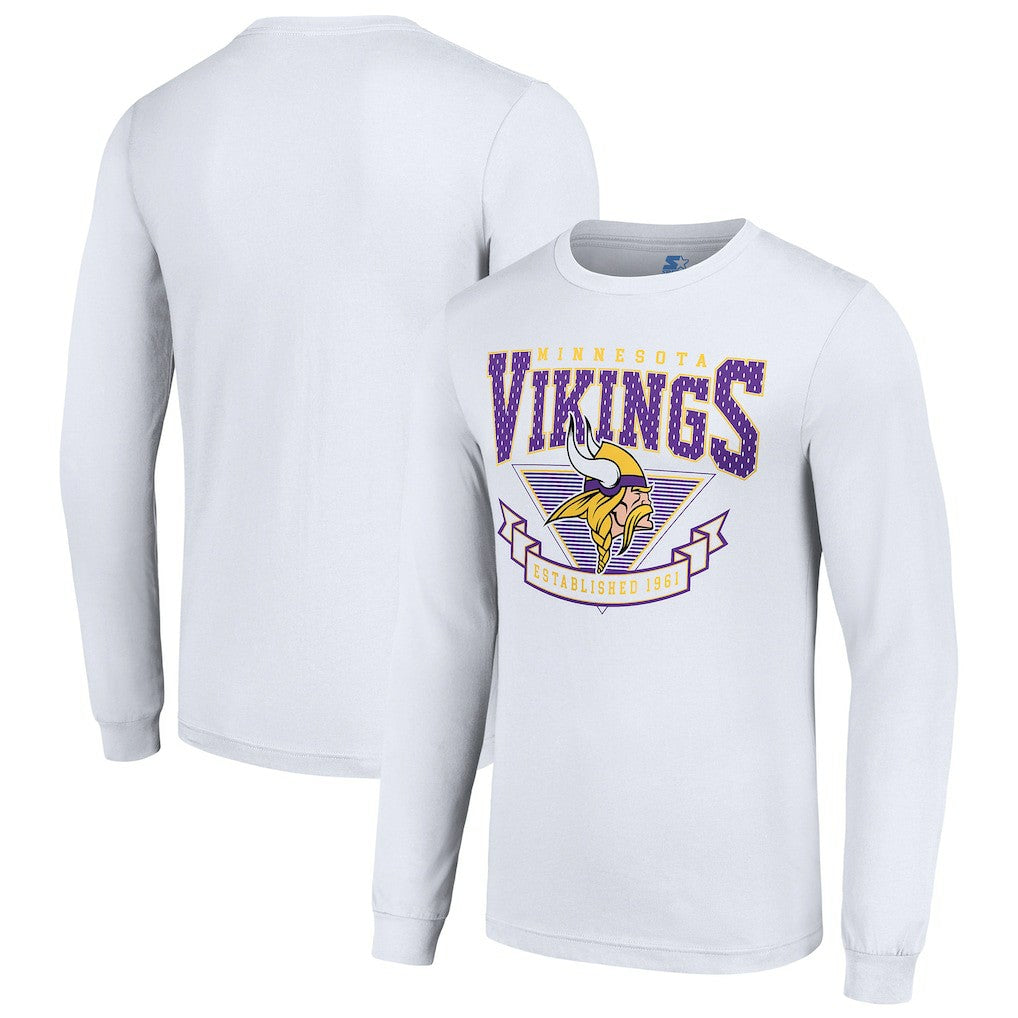 Minnesota Vikings Starter '80s Inspired Team Logo Long Sleeve T-Shirt - White - NFL