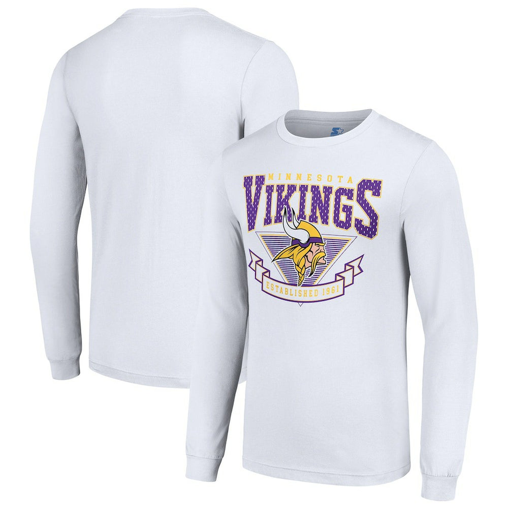 Minnesota Vikings Starter '80s Inspired Team Logo Long Sleeve T-Shirt - White - NFL