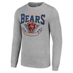 Chicago Bears Starter '80s Inspired Team Logo Long Sleeve T-Shirt - Heather Gray - NFL