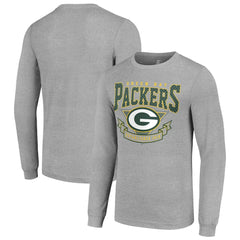 Green Bay Packers Starter '80s Inspired Team Logo Long Sleeve T-Shirt - Heather Gray - NFL