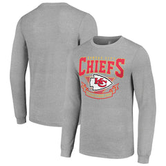 Kansas City Chiefs Starter '80s Inspired Team Logo Long Sleeve T-Shirt - Heather Gray - NFL