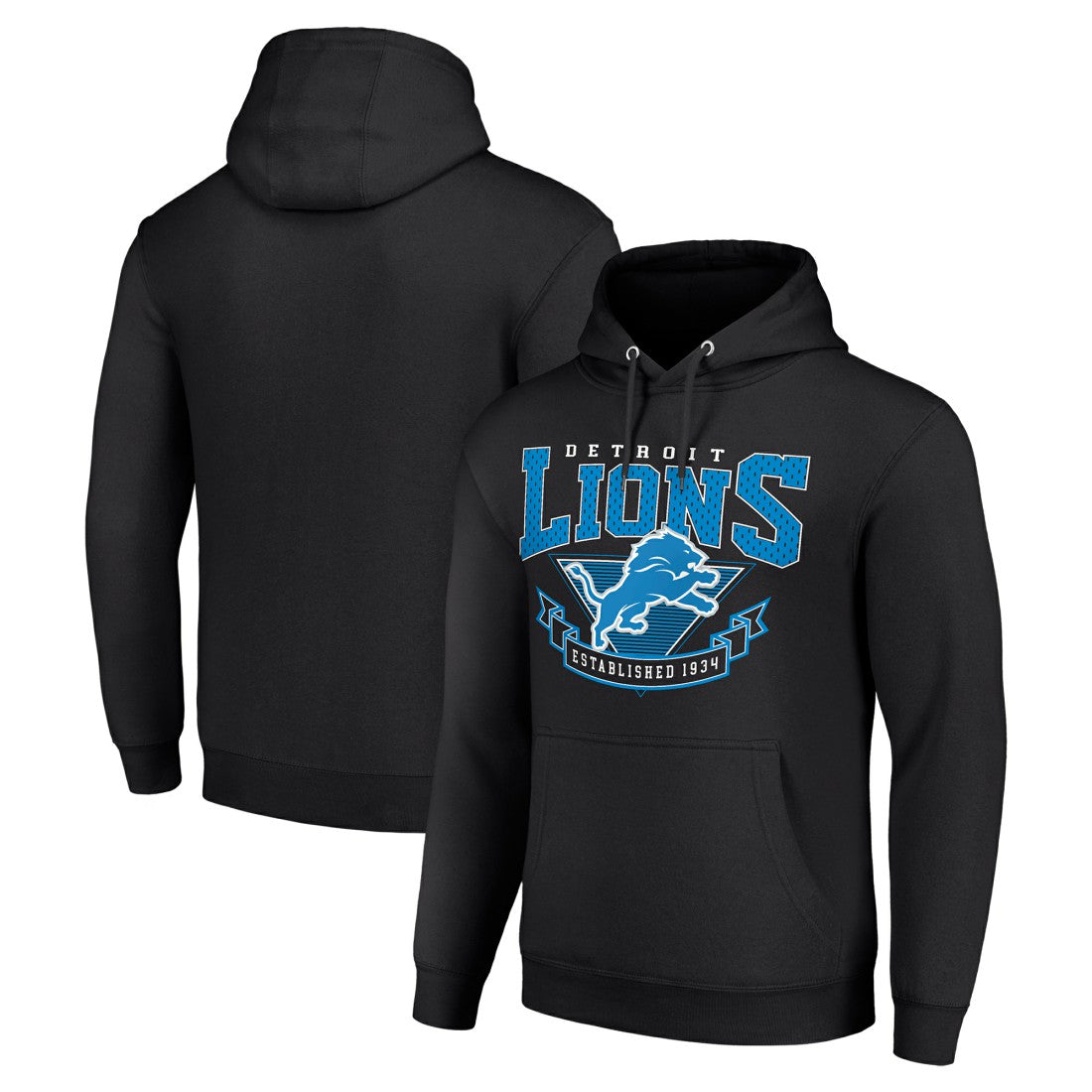 Detroit Lions Starter ‘80s Inspired Pullover Hoodie - Black - NFL