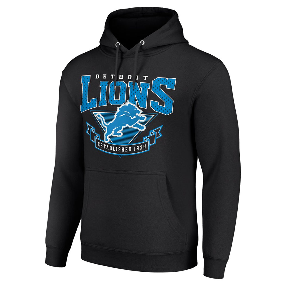 Detroit Lions Starter ‘80s Inspired Pullover Hoodie - Black - NFL