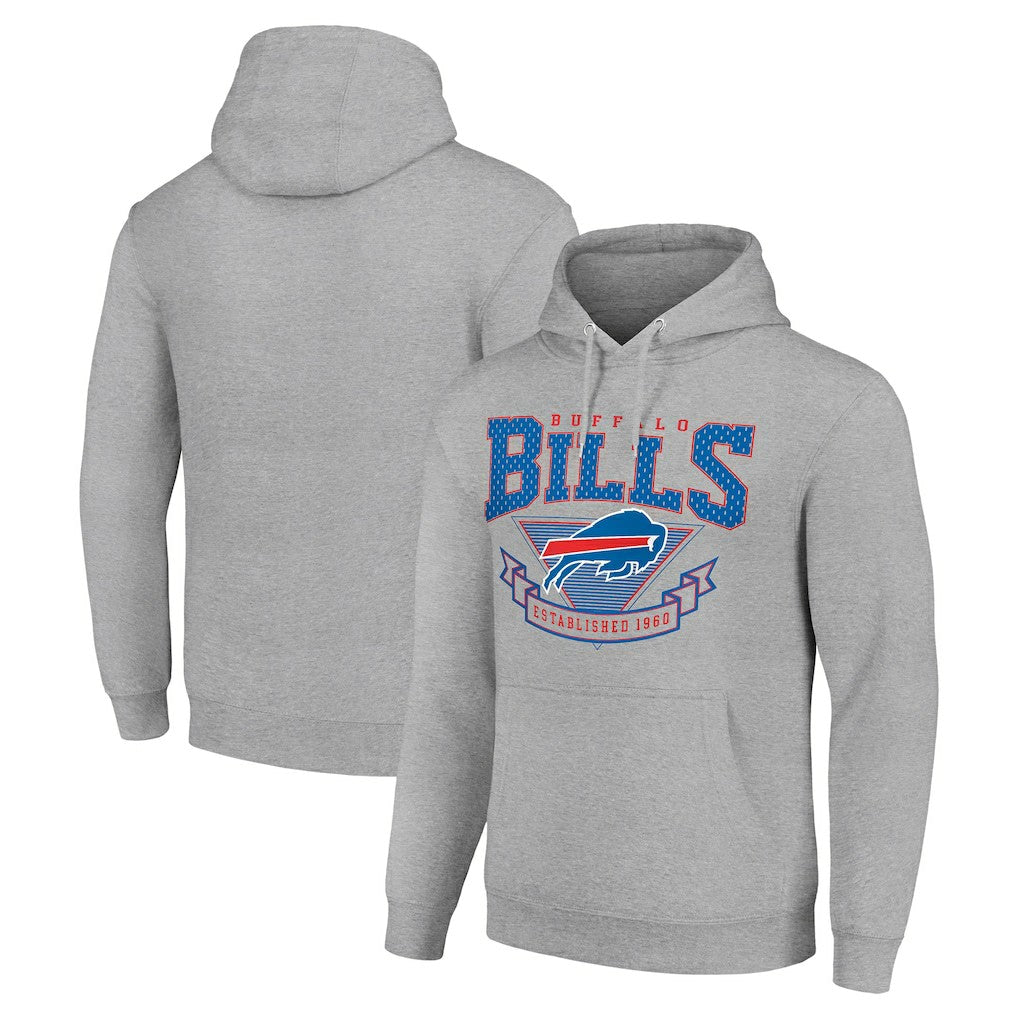 Buffalo Bills Starter ‘80s Inspired Pullover Hoodie - Heather Gray - NFL