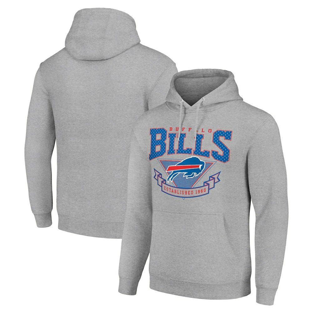 Buffalo Bills Starter ‘80s Inspired Pullover Hoodie - Heather Gray - NFL