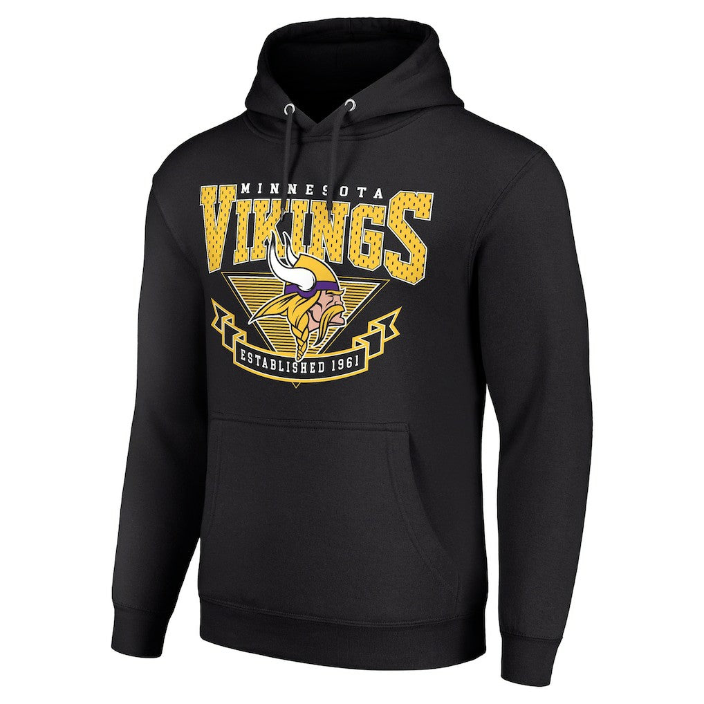 Minnesota Vikings Starter ‘80s Inspired Pullover Hoodie - Black - NFL