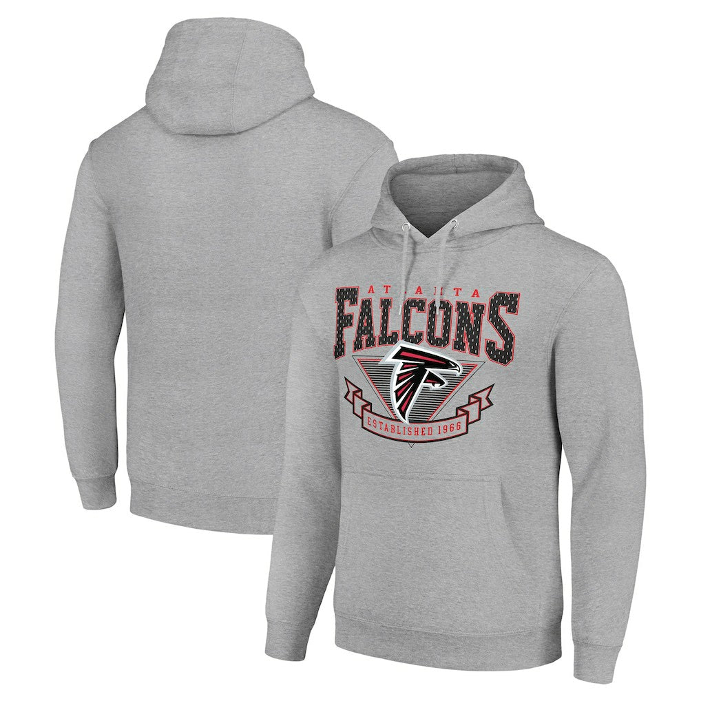 Atlanta Falcons Starter ‘80s Inspired Pullover Hoodie - Heather Gray - NFL