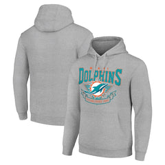 Miami Dolphins Starter ‘80s Inspired Pullover Hoodie - Heather Gray - NFL