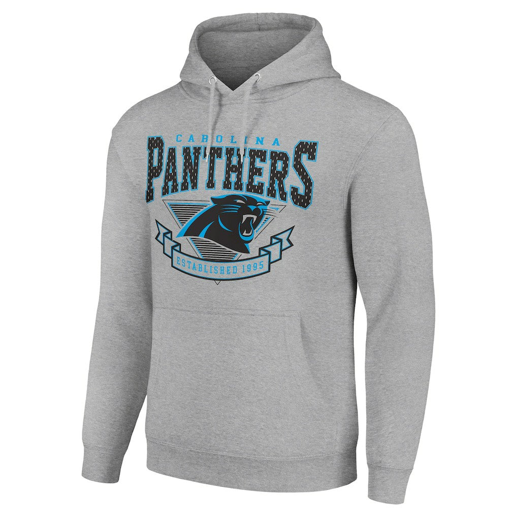 Carolina Panthers Starter ‘80s Inspired Pullover Hoodie - Heather Gray - NFL