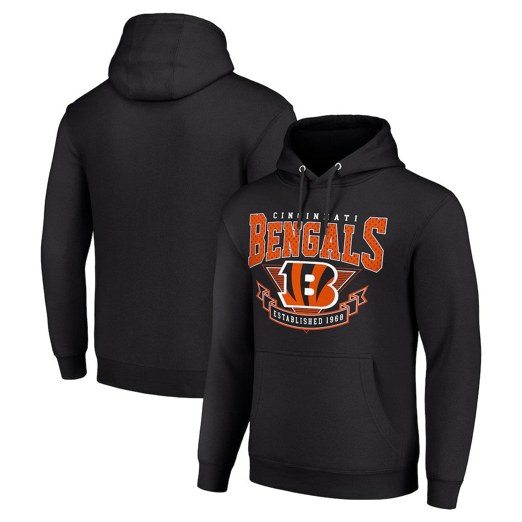 Cincinnati Bengals Starter ‘80s Inspired Pullover Hoodie - Black - NFL