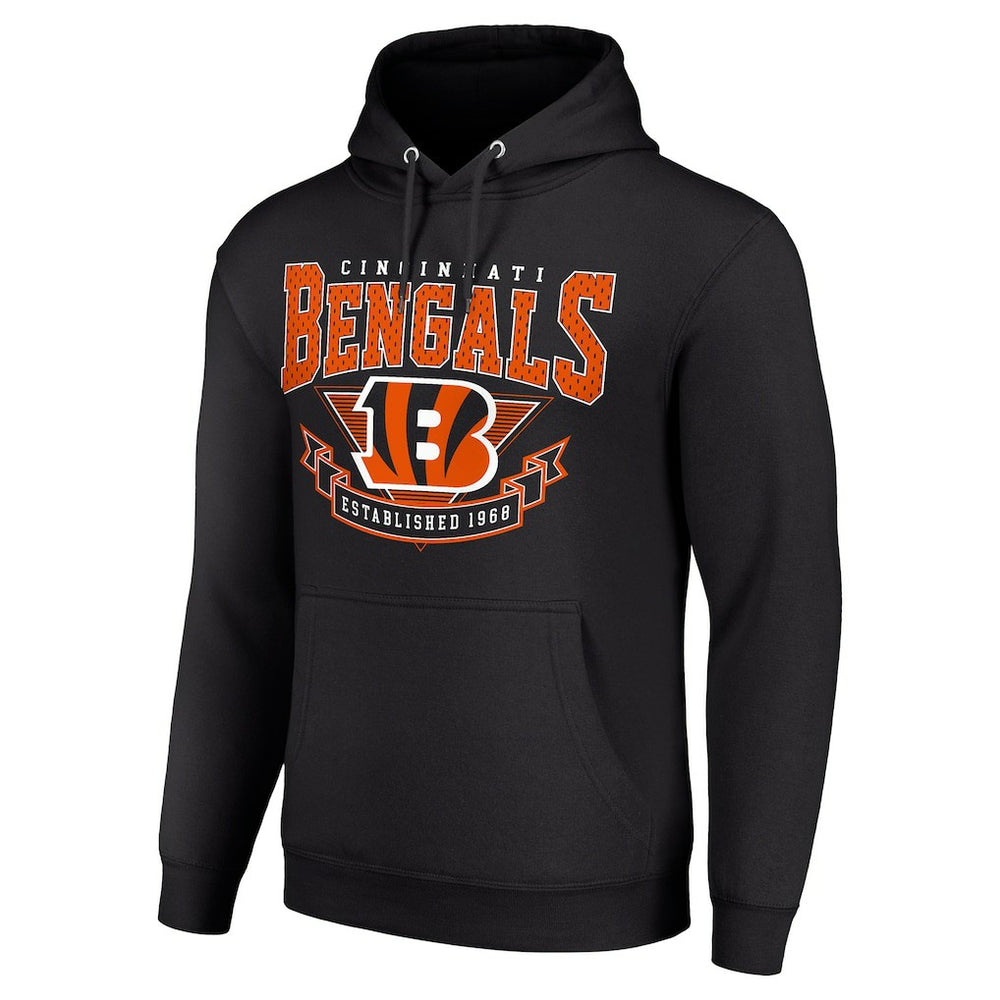 Cincinnati Bengals Starter ‘80s Inspired Pullover Hoodie - Black - NFL