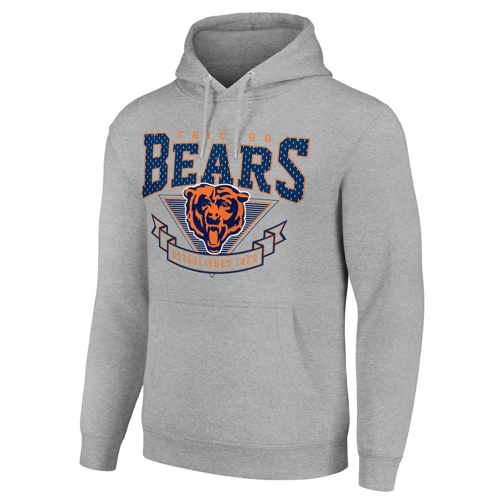 Chicago Bears Starter ‘80s Inspired Pullover Hoodie - Heather Gray - NFL