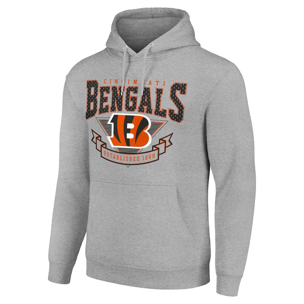 Cincinnati Bengals Starter ‘80s Inspired Pullover Hoodie - Heather Gray - NFL