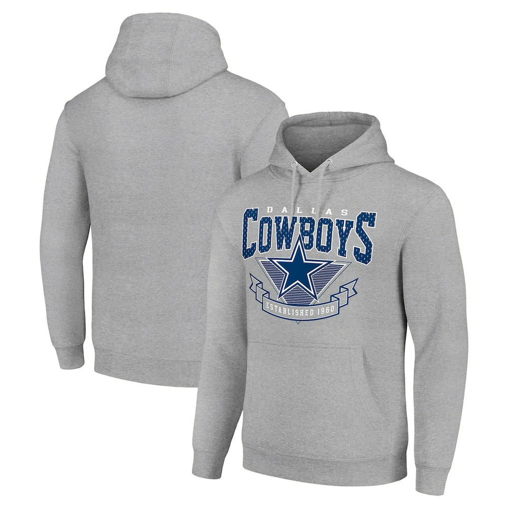 Dallas Cowboys Starter ‘80s Inspired Pullover Hoodie - Heather Gray - NFL