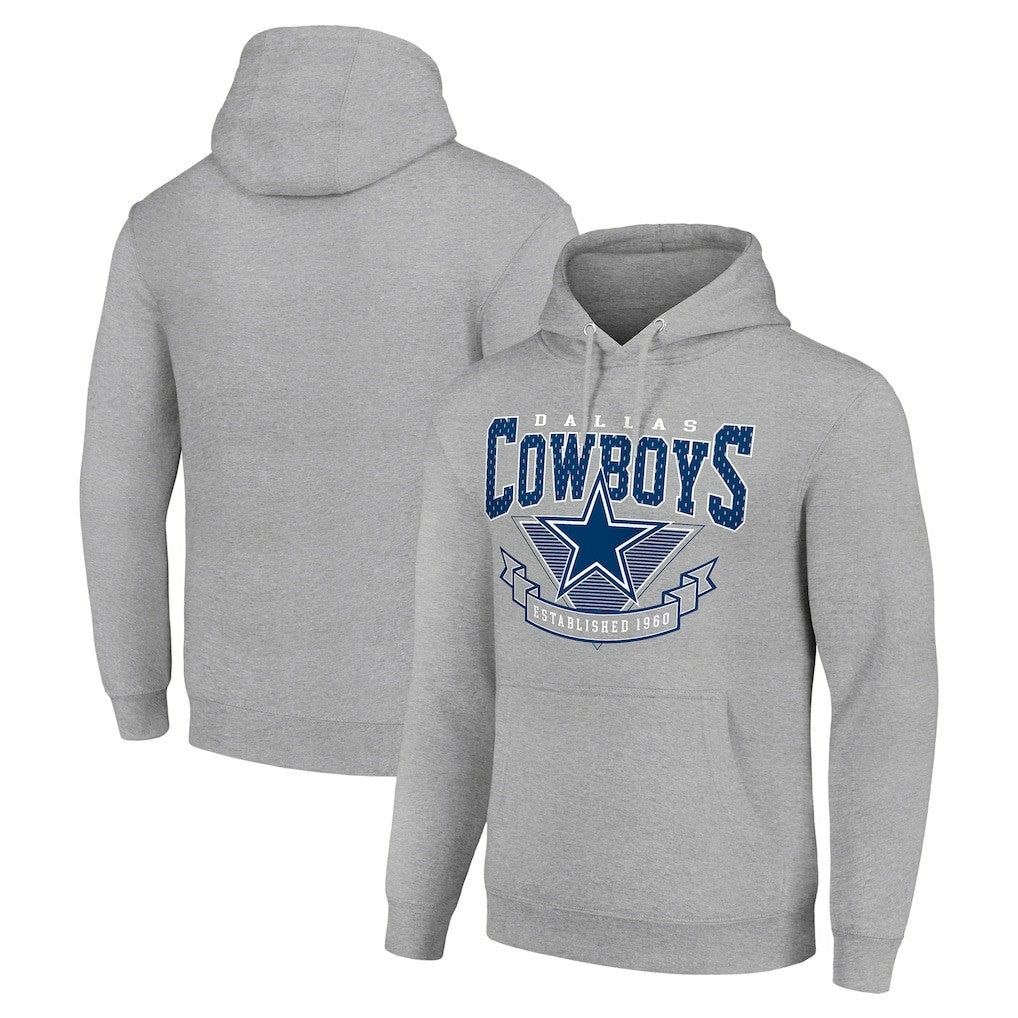 Dallas Cowboys Starter ‘80s Inspired Pullover Hoodie - Heather Gray - NFL