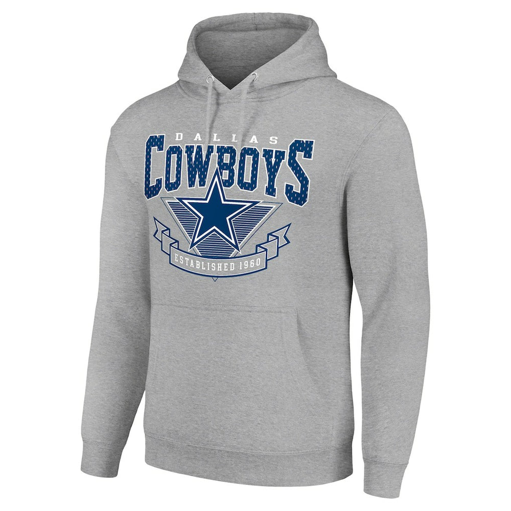 Dallas Cowboys Starter ‘80s Inspired Pullover Hoodie - Heather Gray - NFL