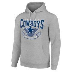 Dallas Cowboys Starter ‘80s Inspired Pullover Hoodie - Heather Gray - NFL