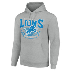 Detroit Lions Starter ‘80s Inspired Pullover Hoodie - Heather Gray - NFL