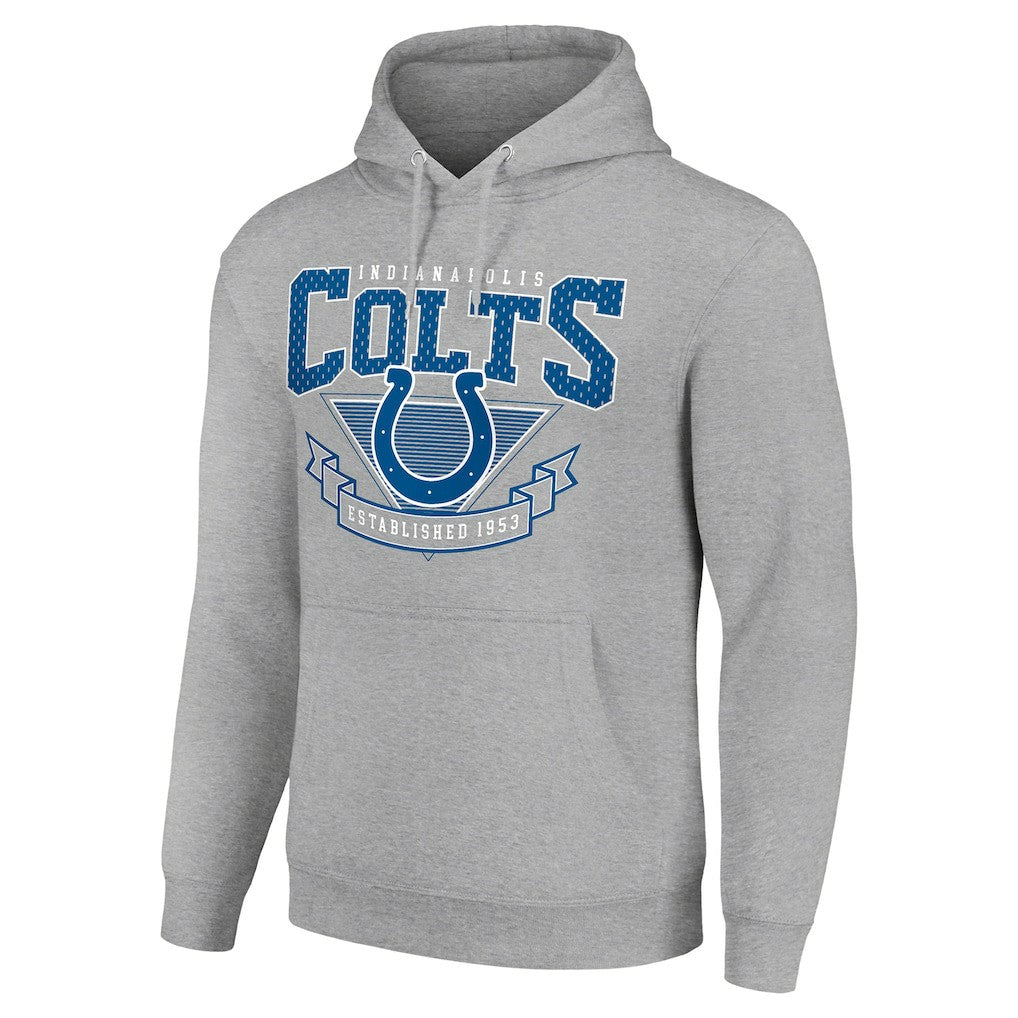 Indianapolis Colts Starter ‘80s Inspired Pullover Hoodie - Heather Gray - NFL