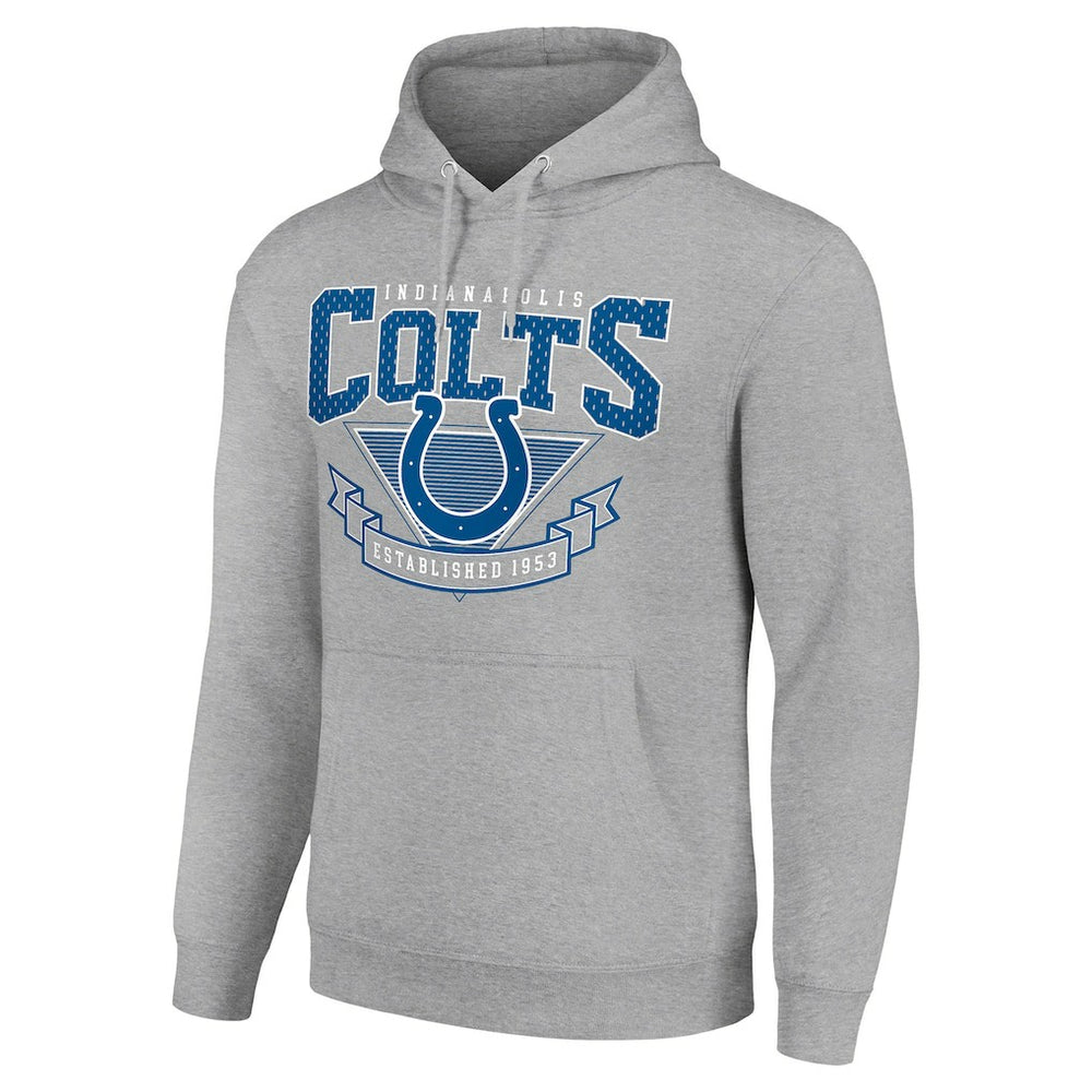 Indianapolis Colts Starter ‘80s Inspired Pullover Hoodie - Heather Gray - NFL