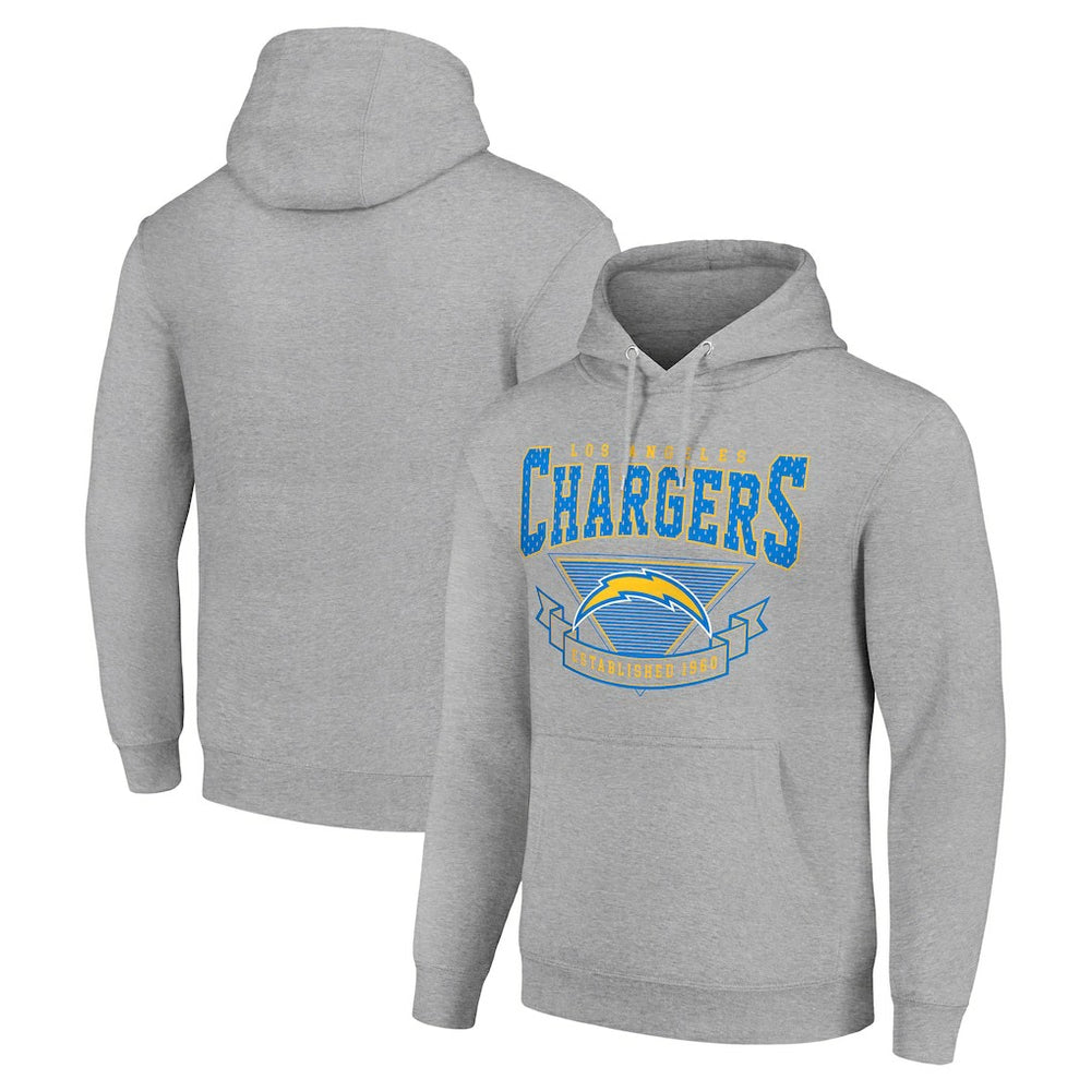 Los Angeles Chargers Starter ‘80s Inspired Pullover Hoodie - Heather Gray - NFL