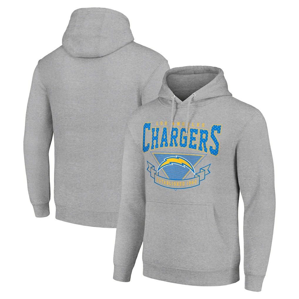 Los Angeles Chargers Starter ‘80s Inspired Pullover Hoodie - Heather Gray - NFL