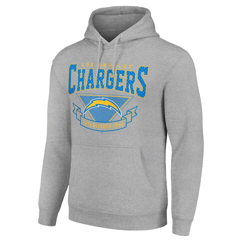Los Angeles Chargers Starter ‘80s Inspired Pullover Hoodie - Heather Gray - NFL