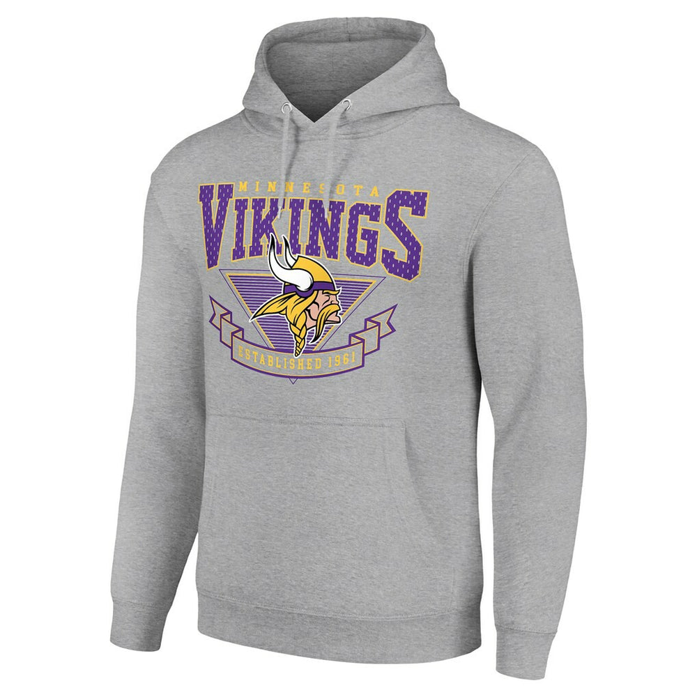 Minnesota Vikings Starter ‘80s Inspired Pullover Hoodie - Heather Gray - NFL
