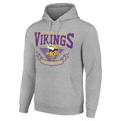 Minnesota Vikings Starter ‘80s Inspired Pullover Hoodie - Heather Gray - NFL