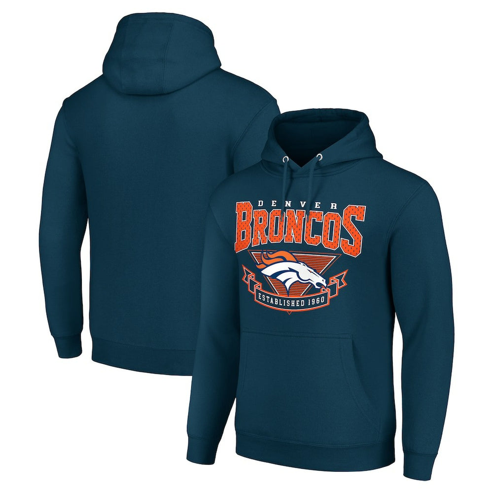Denver Broncos Starter ‘80s Inspired Pullover Hoodie - Navy - NFL