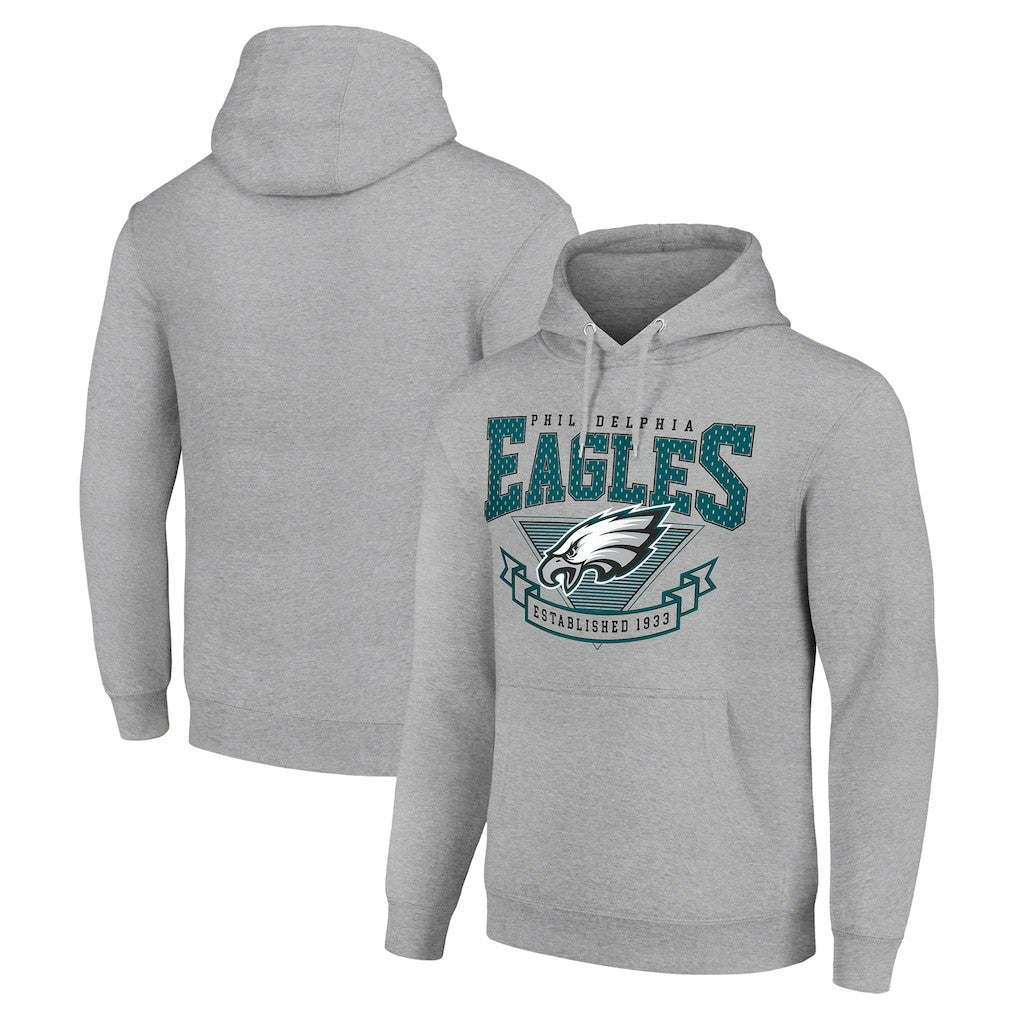 Philadelphia Eagles Starter ‘80s Inspired Pullover Hoodie - Heather Gray - NFL