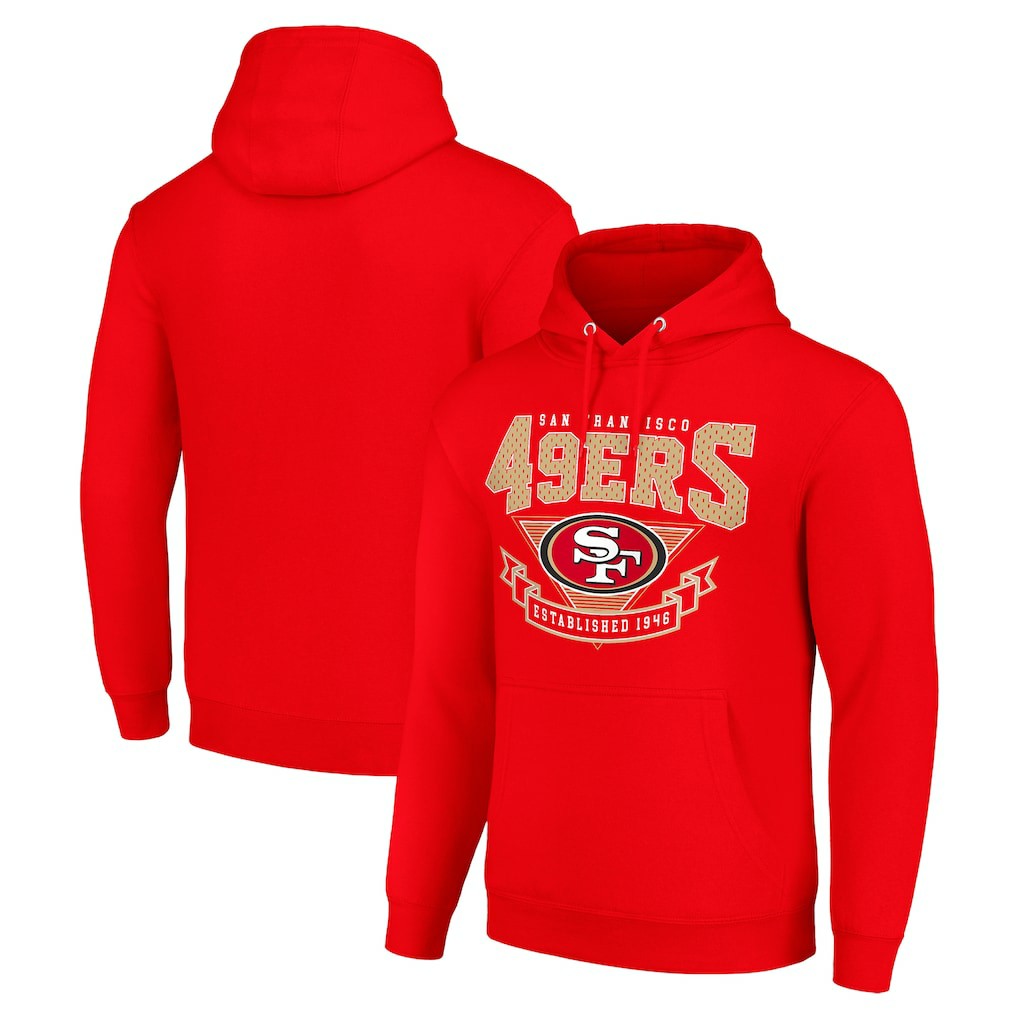 San Francisco 49ers Starter ‘80s Inspired Pullover Hoodie - Scarlet - NFL