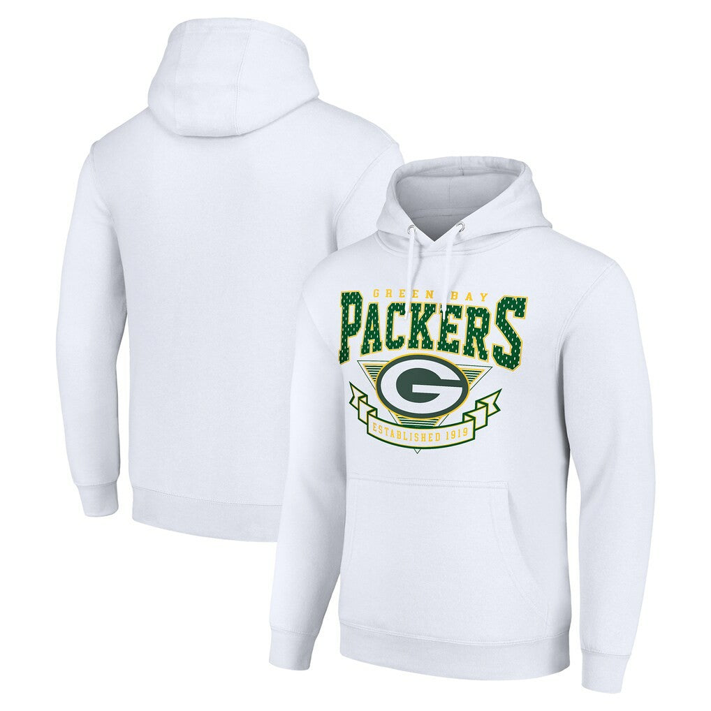 Green Bay Packers Starter ‘80s Inspired Pullover Hoodie - White - NFL