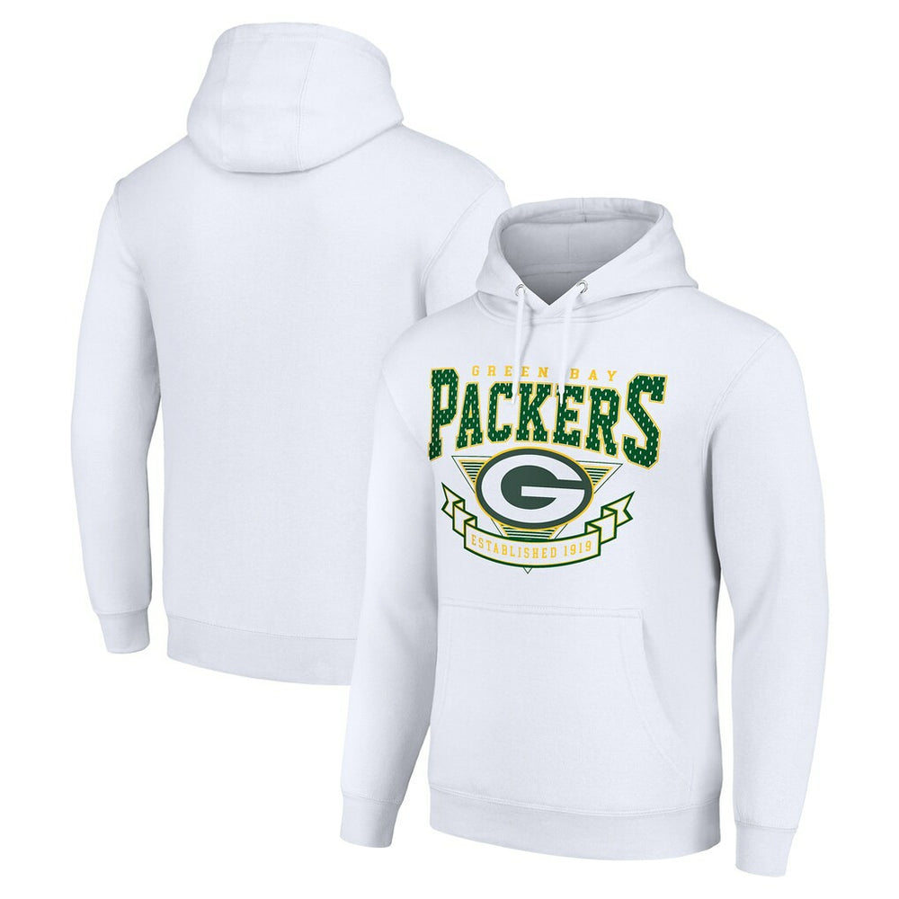 Green Bay Packers Starter ‘80s Inspired Pullover Hoodie - White - NFL