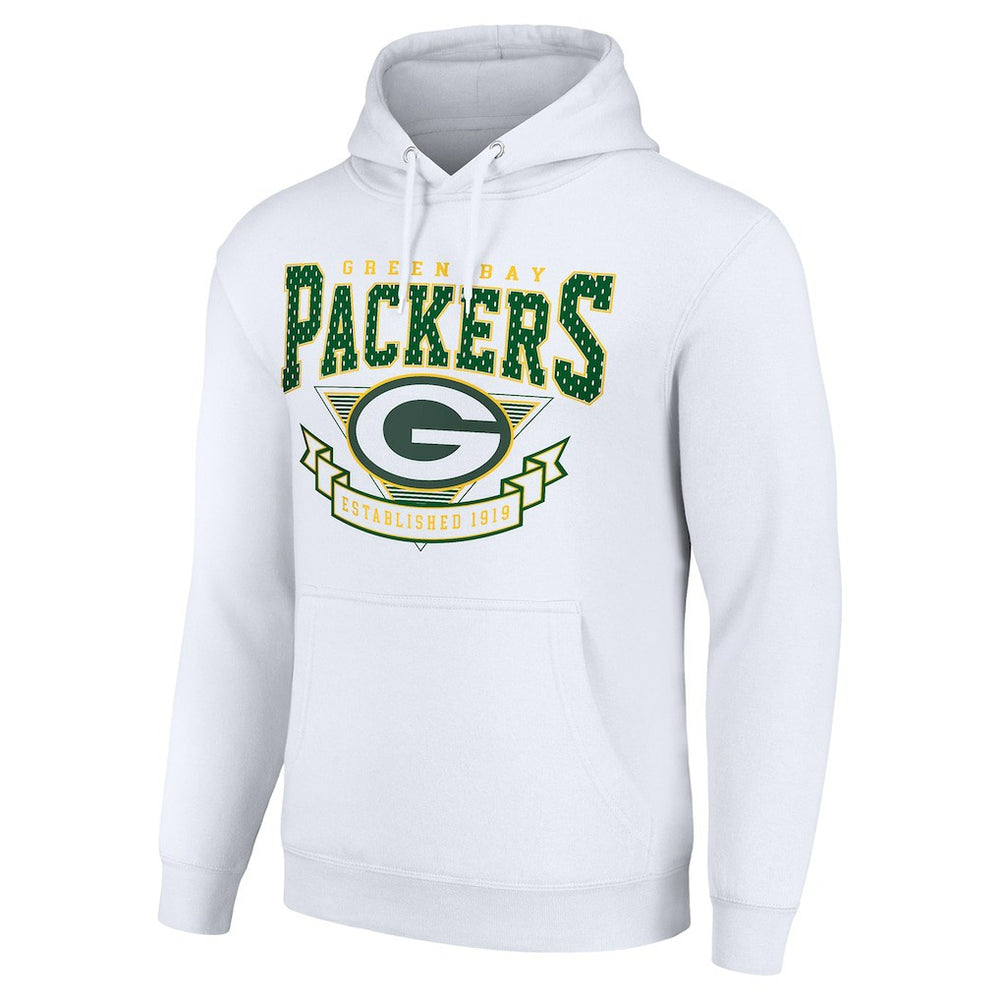 Green Bay Packers Starter ‘80s Inspired Pullover Hoodie - White - NFL