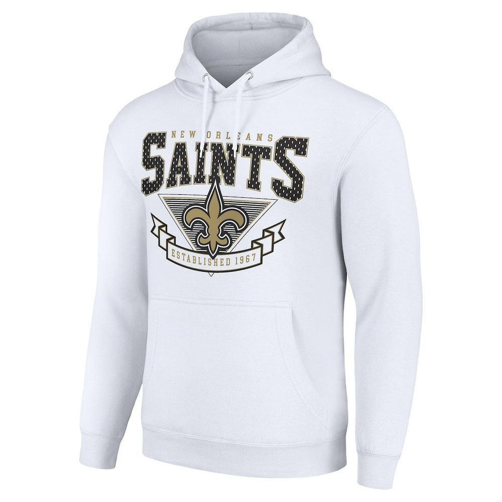 New Orleans Saints Starter ‘80s Inspired Pullover Hoodie - White - NFL