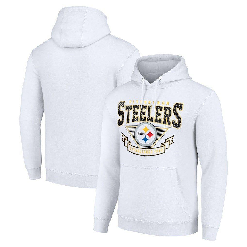 Pittsburgh Steelers Starter ‘80s Inspired Pullover Hoodie - White - NFL