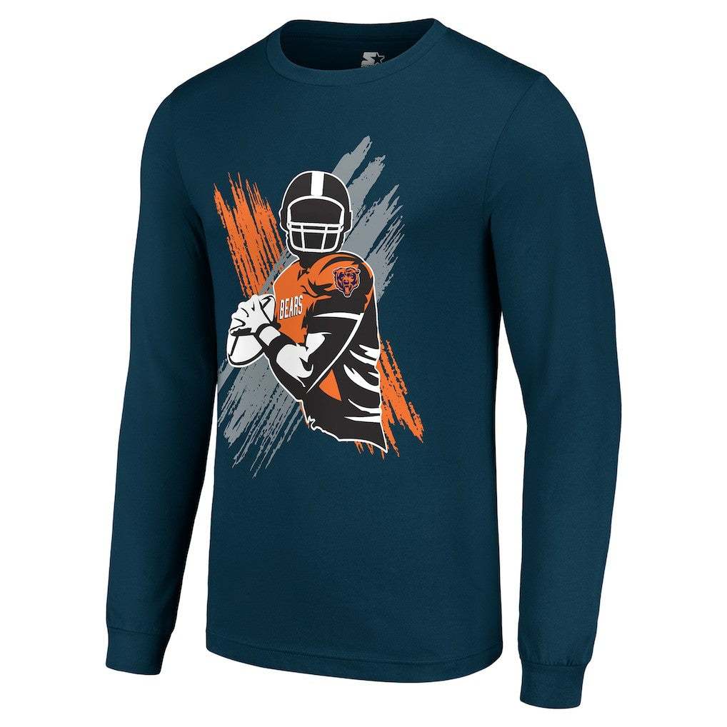 Chicago Bears Starter Player X Logo Graphic Long Sleeve T-Shirt - Navy - NFL