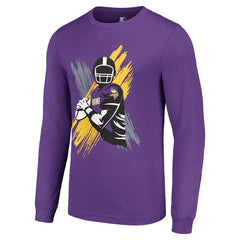 Minnesota Vikings Starter Player X Logo Graphic Long Sleeve T-Shirt - Purple - NFL