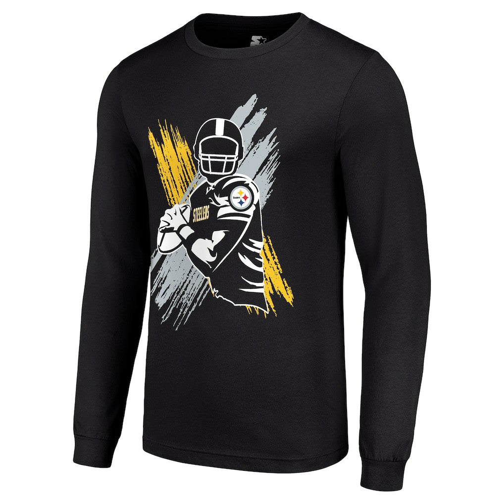 Pittsburgh Steelers Starter Player X Logo Graphic Long Sleeve T-Shirt - Black - NFL