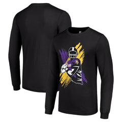 Minnesota Vikings Starter Player X Logo Graphic Long Sleeve T-Shirt - Black - NFL